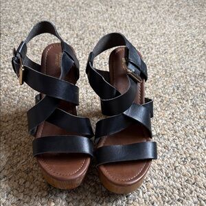 Mossimo Supply Co. Black Strappy Sandals
